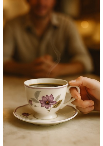 Çiçek Desenli 90 ml Kahve Fincanı Takımı modelleri