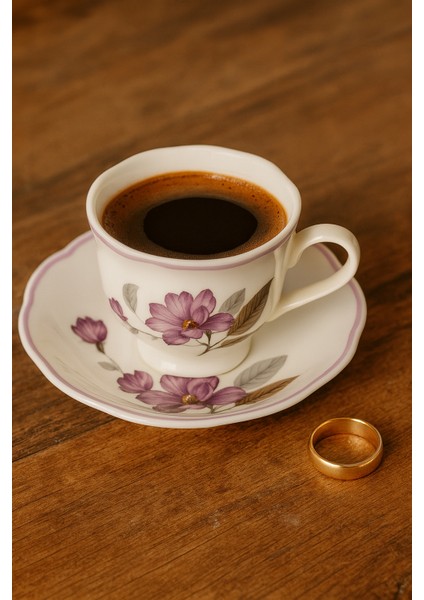 Çiçek Desenli 90 ml Kahve Fincanı Takımı fırsatları