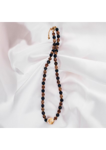 Tibet Akik ve Hematit Doğal Taş Kadın Kolye fırsatları