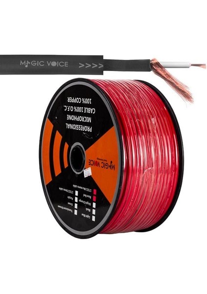 Magicvoice Mi̇krofon Kablosu Mono 1. Kali̇te 100 Metre Kırmızı
