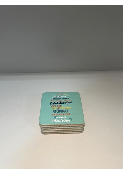 Dekoratif Bardak Altlığı 6'lı Arkadaş