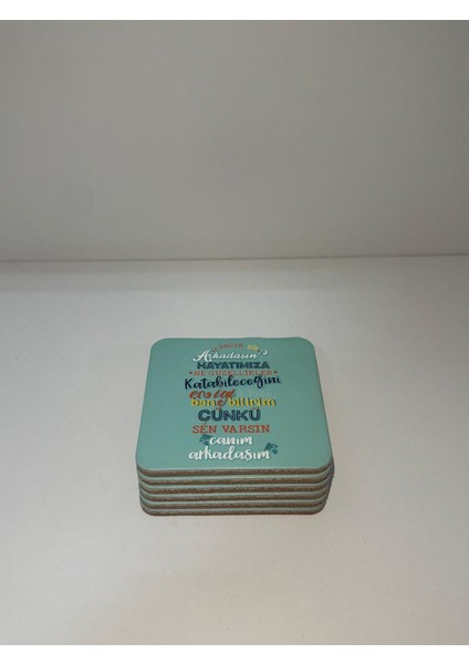 Dekoratif Bardak Altlığı 6'lı Arkadaş fiyatları