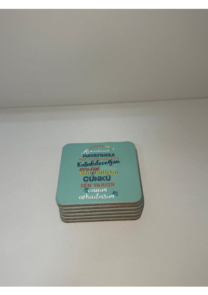 Dekoratif Bardak Altlığı 6'lı Arkadaş modelleri