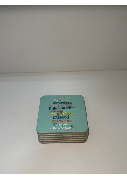 Dekoratif Bardak Altlığı 6'lı Arkadaş fırsatları