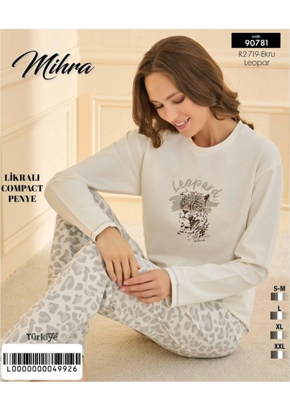 Mihra 90781 Kadın Ayıcıklı Uzun Kol Pijama Takımı