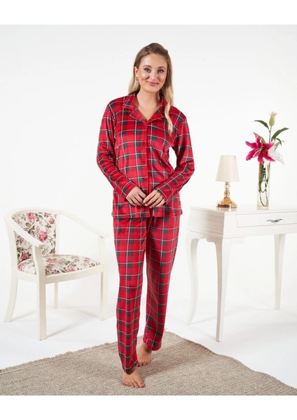 Estiva 25363 Gömlek Yaka Kadife Pijama Takımı