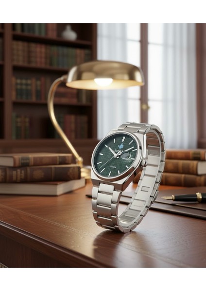 Yeşil Kadranlı Çelik Su geçirmez Erkek Kol Saati - 12 modelleri