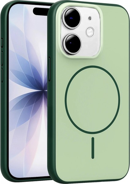 Apple iPhone 11 Neva Magsafe Kapak - Koyu Yeşil
