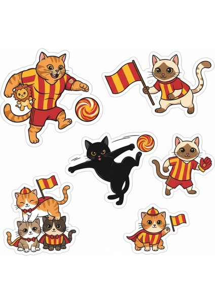 Galatasaraylı Kediler Telefon Laptop Notebook Tablet Defter Matara Stiker Etiket ST2375