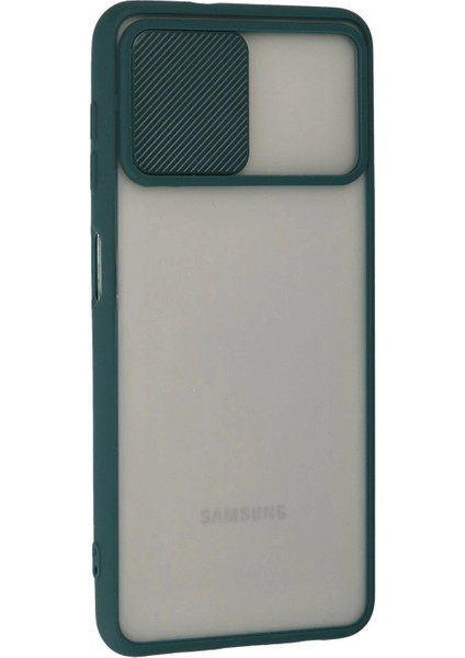 Samsung Galaxy A22 Kılıf Palm Buzlu Kamera Sürgülü Silikon - Yeşil fiyatları