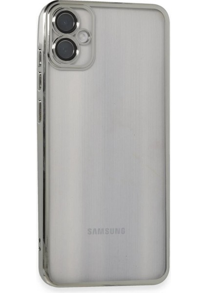 Samsung Galaxy A05 Kılıf Lensli Silikon - Gümüş