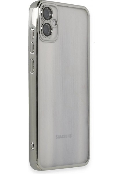 Samsung Galaxy A05 Kılıf Lensli Silikon - Gümüş fiyatları