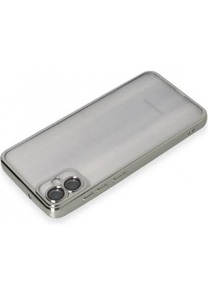 Samsung Galaxy A05 Kılıf Lensli Silikon - Gümüş modelleri