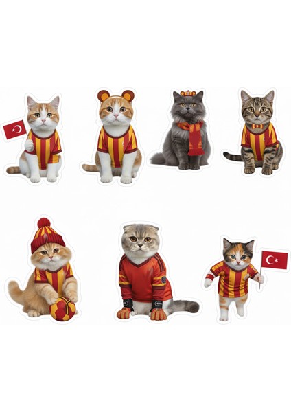 Galatasaraylı Kediler Telefon Laptop Notebook Tablet Defter Matara Stiker Etiket ST2384