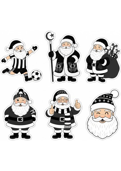 Beşiktaş Temalı Noel Yılbaşı Telefon Laptop Notebook Tablet Defter Matara Stiker Etiket ST2415