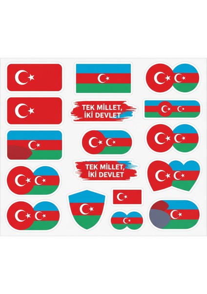 Azerbeycan Bayrak Telefon Laptop Notebook Tablet Defter Matara Stiker Etiket ST2351