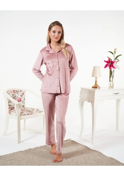 Estiva 25361 Gömlek Yaka Kadife Pijama Takımı