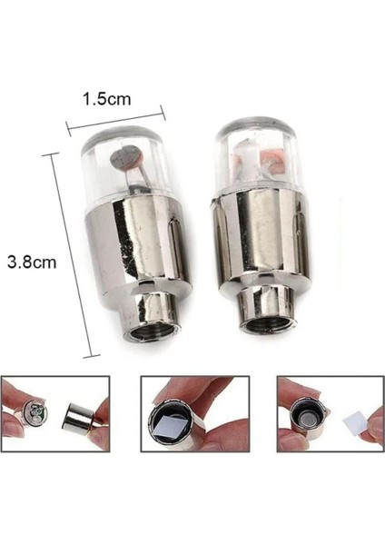 Araç ve Bisiklet Için 2’li Mavi LED Hava Valfi Işık Kapakları–gece Parlayan Lastik Lambası Sibop Kapağı modelleri