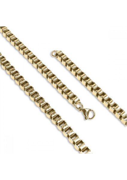 Erkek Kare Arnavut Çelik Kolye 6mm