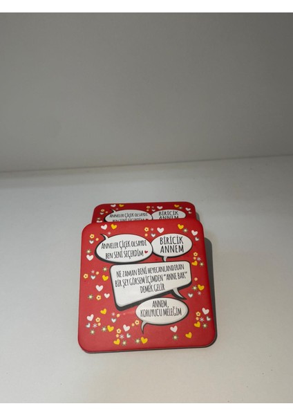 Dekoratif Bardak Altlığı 6'lı Anne modelleri