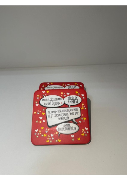 Dekoratif Bardak Altlığı 6'lı Anne indirimleri