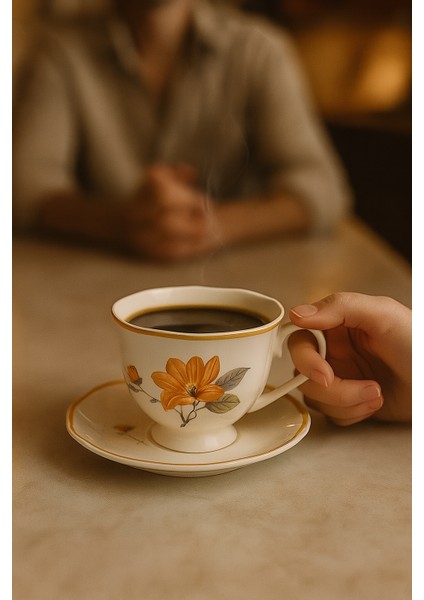 Çiçek Desenli 90 ml Kahve Fincanı Takımı fırsatları