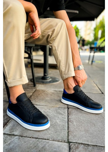CH979 - Santoni Gbt Spor Erkek Ayakkabı Sıyah/mavı modelleri