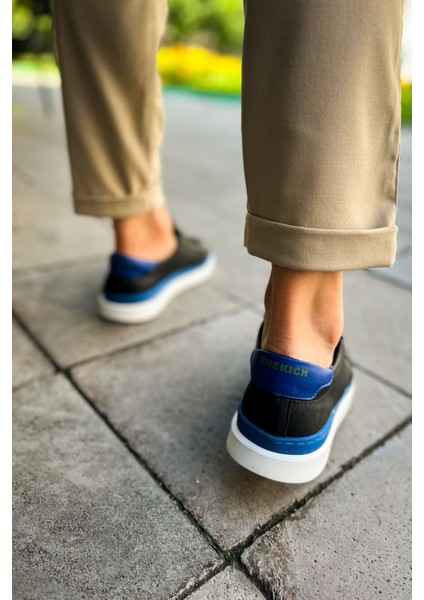 CH979 - Santoni Gbt Spor Erkek Ayakkabı Sıyah/mavı indirimleri