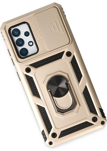 Samsung Galaxy A52 Kılıf Pars Lens Yüzüklü Silikon - GOLD-(5796) - M747K715-R83747 fiyatları