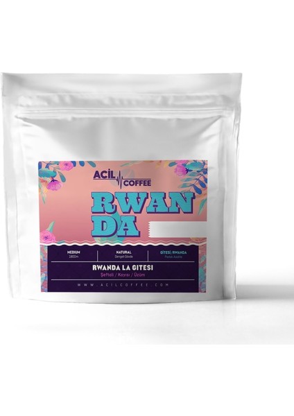Rwanda La Gitesi - Şeftali, Kayısı ve Üzüm Aromalı Filtre Kahve 250gr