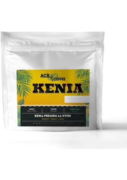 Kenia Premium AA Nyeri - Greyfurt, Çiçeksi ve Limon Aromalı Filtre Kahve 250gr