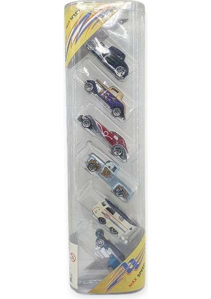 QQ-36ABCD - Şeffaf Kutuda 6 Lı Araba Seti (Lisinya)