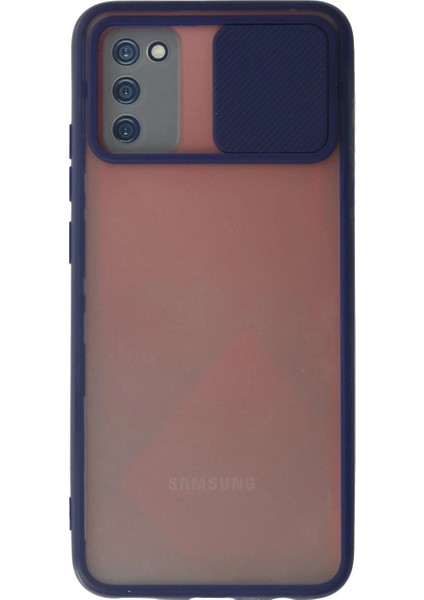 Samsung Galaxy A03S Kılıf Palm Buzlu Kamera Sürgülü Silikon - Lacivert