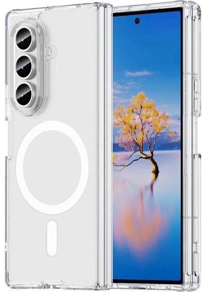 Samsung Galaxy Z Fold 7 Kılıf Magneticsafe Şeffaf Silikon - ŞEFFAF-(5796) - M991K096-R40991