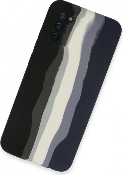 Samsung Galaxy A03S Kılıf Ebruli Lansman Silikon - Siyah-Lacivert fiyatları