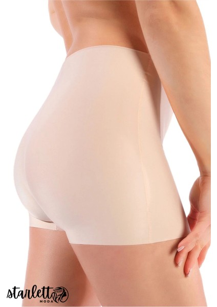 Kadın Siyah / Ten Rengi Dikişsiz Lazer Kesim 2'li Paket Extra Rahat Boxer modelleri