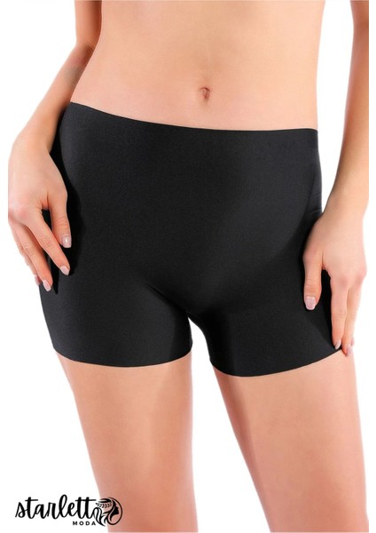 Kadın Siyah / Ten Rengi Dikişsiz Lazer Kesim 2'li Paket Extra Rahat Boxer fırsatları