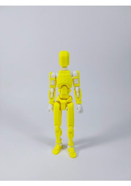 Dummy Oynar Eklemli 15 cm Aksiyon Oyuncağı Sarı Beyaz 3 Çift El & Aksesuar