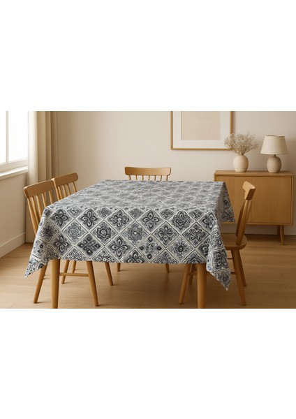 Duck Keten Masa Örtüsü Seramik Desen | Leke Tutmaz, Yıkanabilir, Şık ve Dayanıklı modelleri
