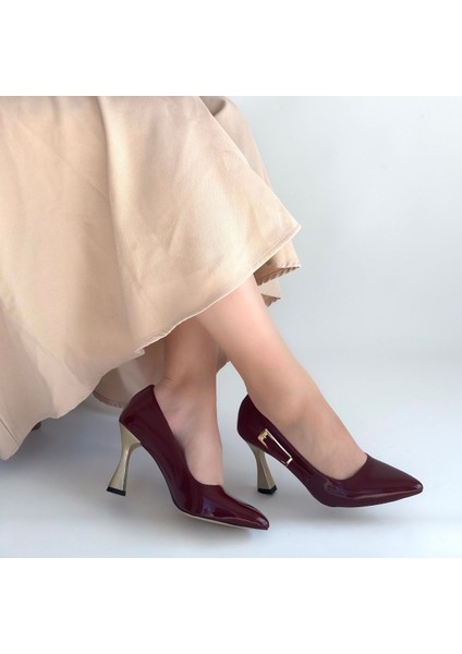 Motya Bordo Rugan Topuklu Ayakkabı - Lisinya modelleri