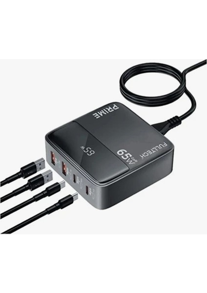 65W Masaüstü 4 Portlu Hızlı Şarj Cihazı Istasyonu 2xusb-A, 2xtype-C Giriş,1,5 Mt. Kablo fiyatları