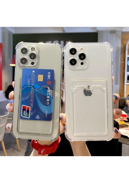 Xiaomi Redmi Note 14 4g Uyumlu Kılıf Kartlık Bölmeli Arkası Şeffaf Soft Dayanıklı Kılıf Kapak