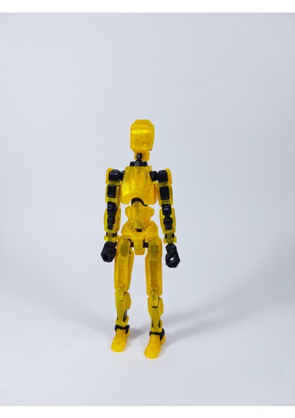 Dummy Oynar Eklemli 15 cm Aksiyon Oyuncağı Şeffaf Sarı Siyah 3 Çift El & Aksesuar