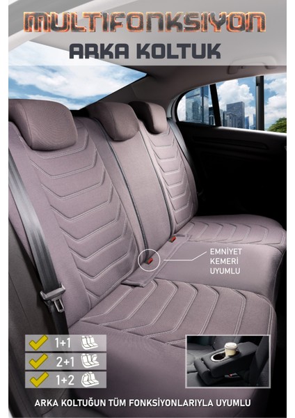 Opel Vectra C Deri Detaylı Oto Koltuk Kılıfı Ön Arka Set Karbon Serisi Füme Scr fiyatları