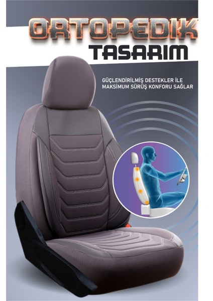 Fiat Bravo Deri Detaylı Oto Koltuk Kılıfı Ön Arka Set Karbon Serisi Füme Scr fırsatları