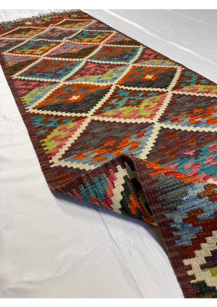 El Dokuma Afgan Kilim Yün Kök Boya