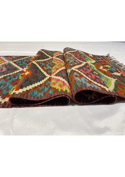 El Dokuma Afgan Kilim Yün Kök Boya