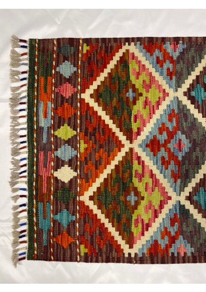 El Dokuma Afgan Kilim Yün Kök Boya