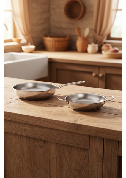 Macro 2 Parça Çelik Tava Seti (20 Cm- 24 Cm)