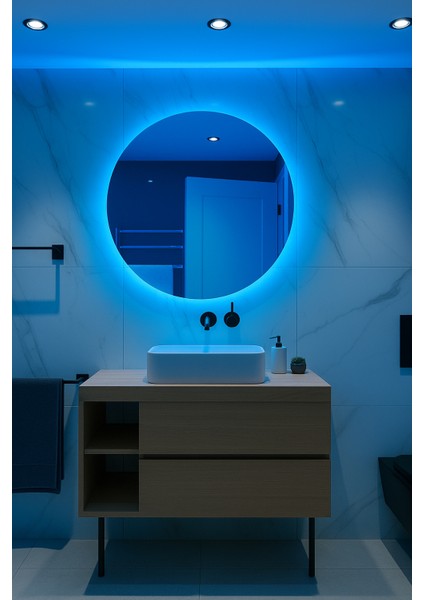Yuvarlak Işıklı Banyo Ayna (50-80CM)